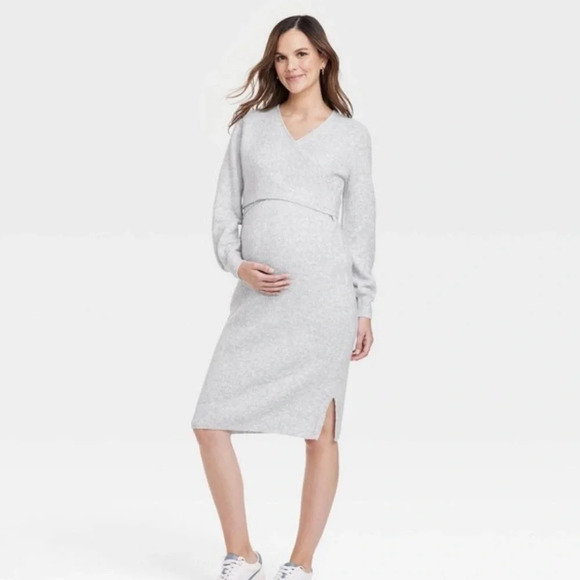 Isabel Maternity Women's Long Sleeve Sweater‎ Midi Dress XL - Picture 1 of 8